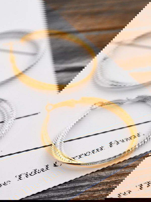 The Elegant Shimmer Triple Layered Hoops - Golden