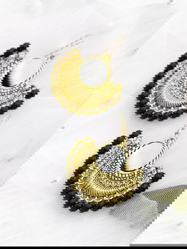 The Elegant Tribals - Golden Oxidised Earrings