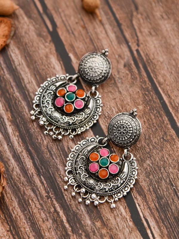 The Peppy Touch - Oxidised Boho Earrings