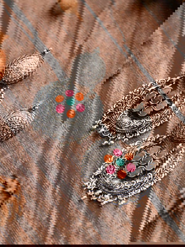 The Peppy Touch - Oxidised Boho Earrings