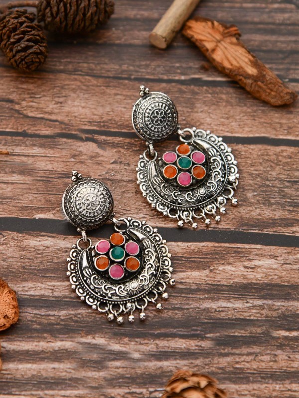 The Peppy Touch - Oxidised Boho Earrings