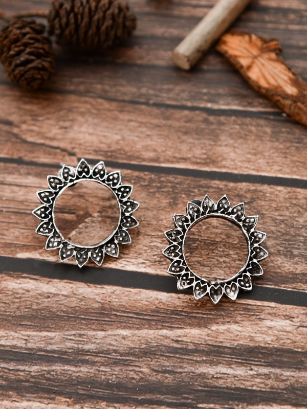 The Funky Florals - Oxidised Boho Studs