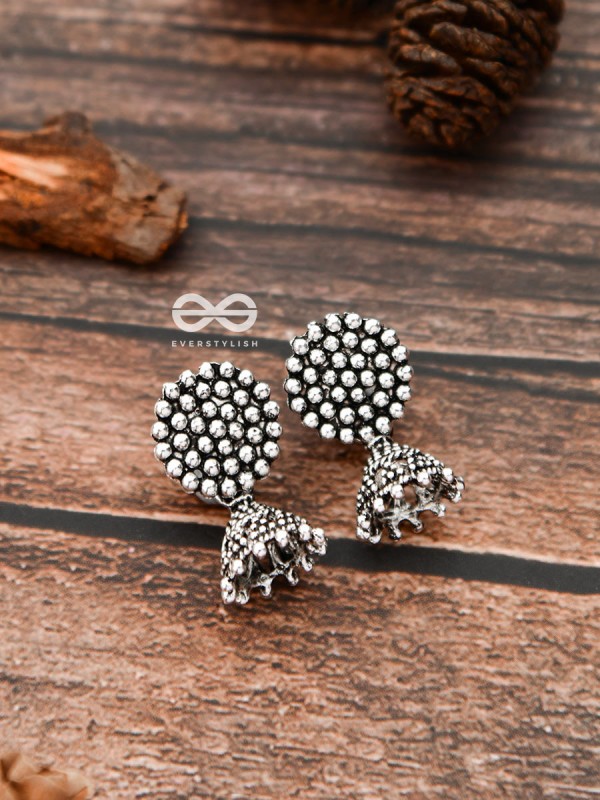 The Little Dotted Circled Jhumkis - Tiny Trinket Earrings