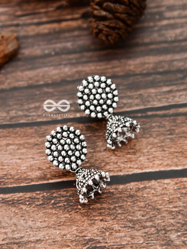 The Little Dotted Circled Jhumkis - Tiny Trinket Earrings