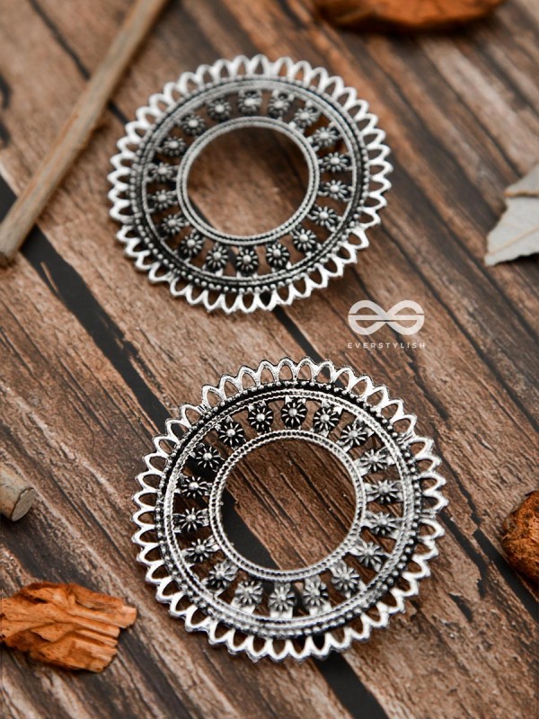 The Floral Sun - Oxidised Boho Earrings