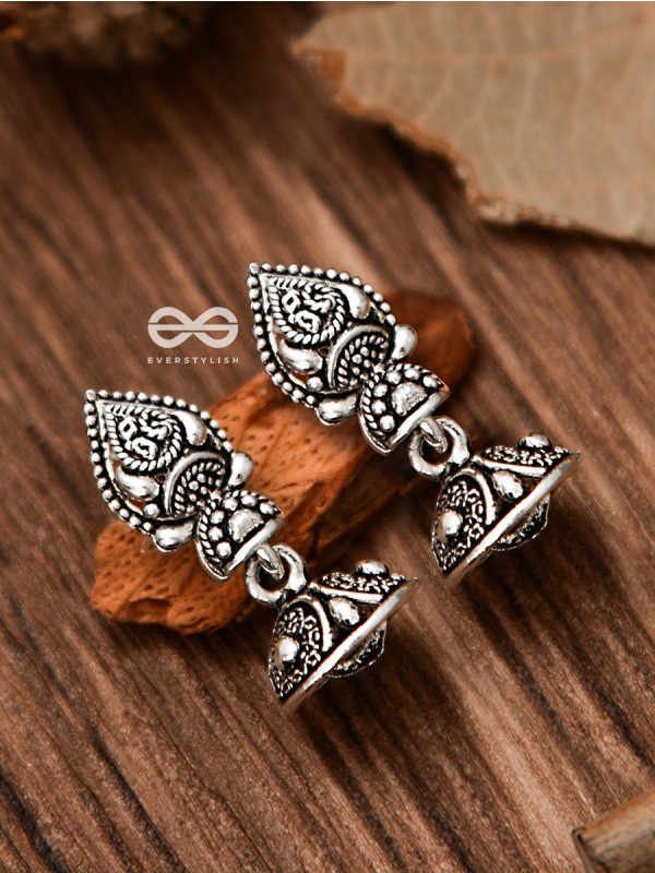 The Little Droplet Artwork Jhumki - Tiny Trinket Earrings