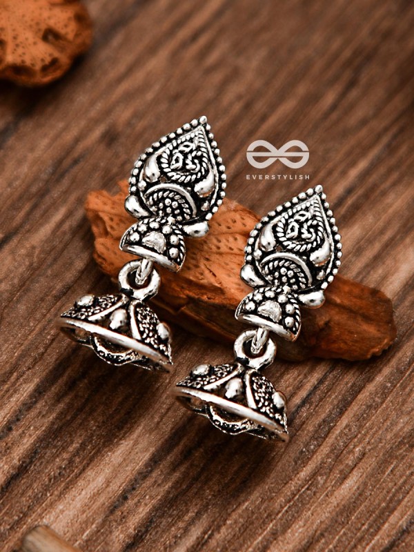 The Little Droplet Artwork Jhumki - Tiny Trinket Earrings