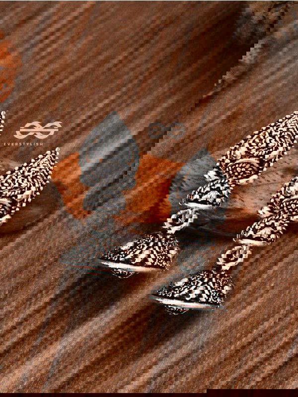 The Little Droplet Artwork Jhumki - Tiny Trinket Earrings