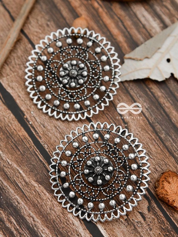 The Dotted Sun - Oxidised Boho Earrings