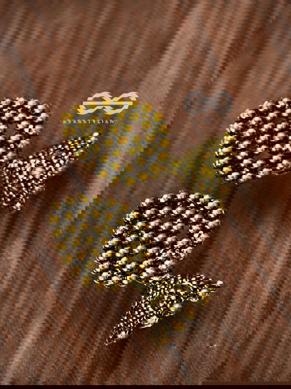 The Little Dotted Jhumki (Golden) - Tiny Trinket Earrings