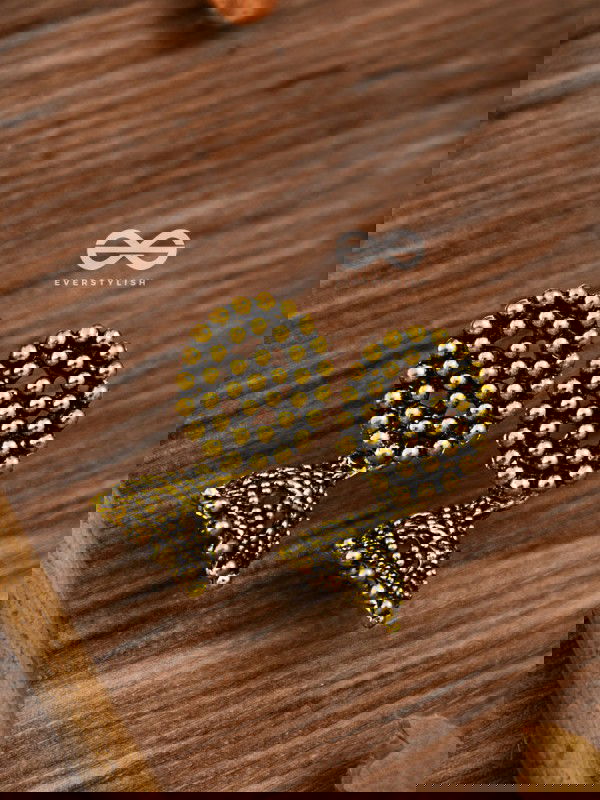 The Little Dotted Circled Jhumkis (Golden) - Tiny Trinket Earrings