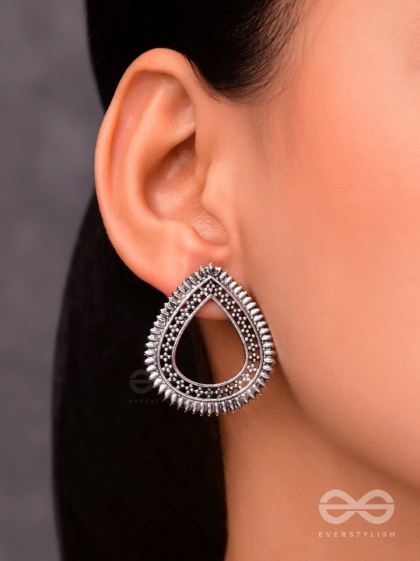 The Little Bohemian Drops - Oxidised Boho Earrings