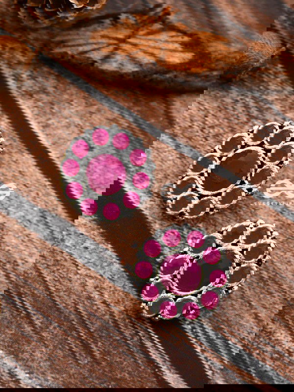 The Bling Button Studs - Ruby Red - Tiny Trinket Earrings