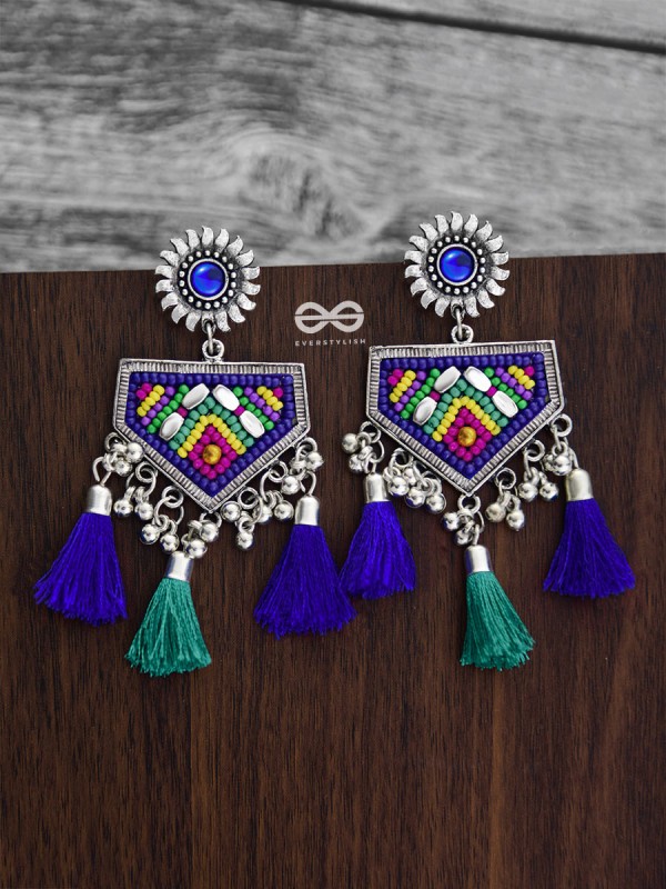 The Playful Desire (Blue Hues) - The Embroidered Oxidised Collection