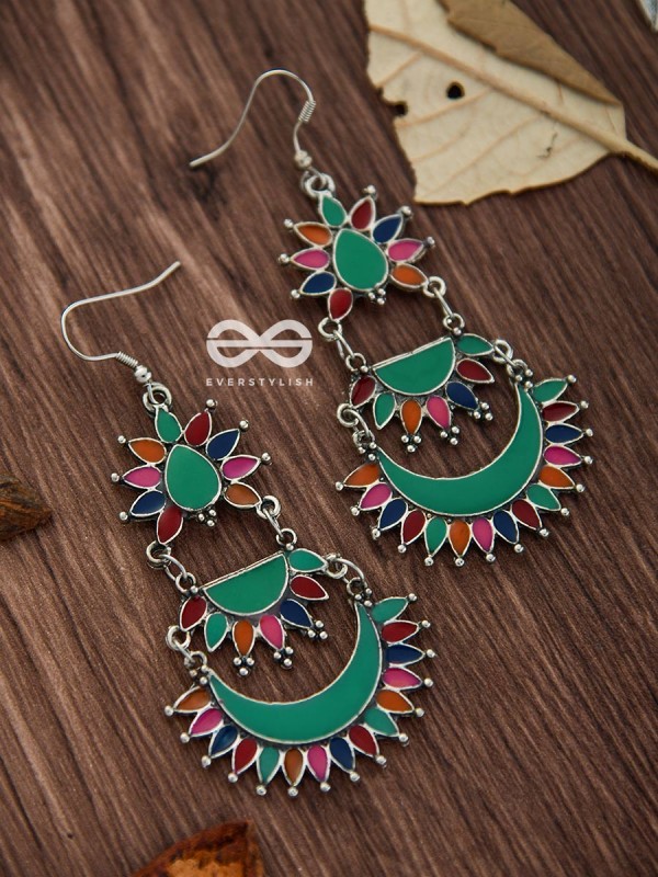The Bohemian Layered Danglers - Meenakari Boho Earrings