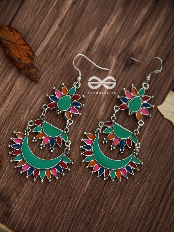 The Bohemian Layered Danglers - Meenakari Boho Earrings