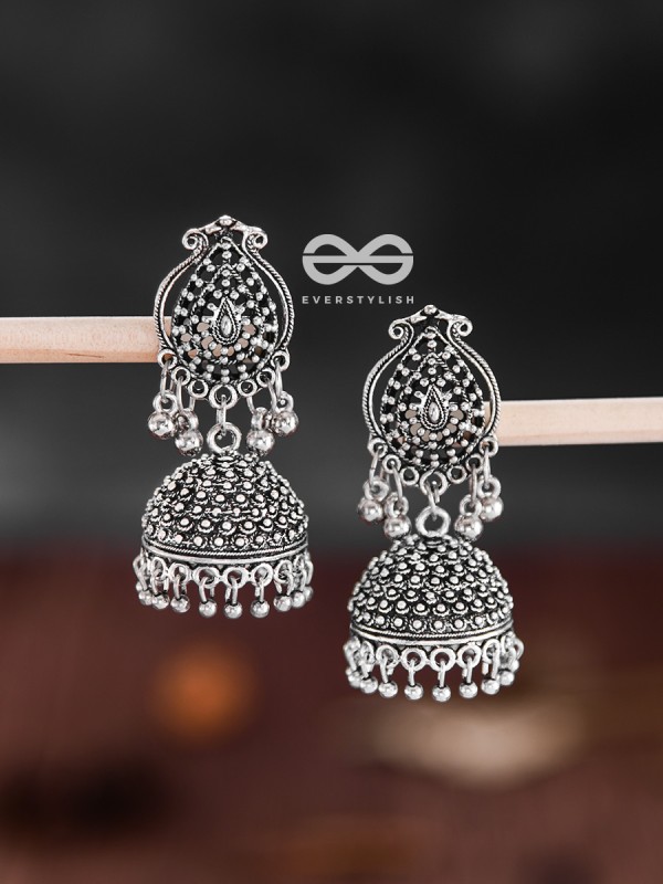 The Absolute Boho - Oxidised Statement Jhumkas