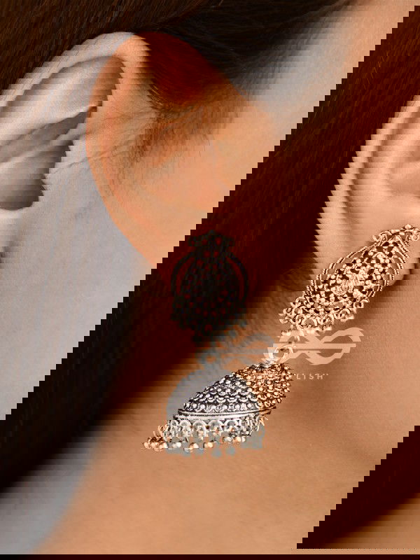 The Absolute Boho - Oxidised Statement Jhumkas