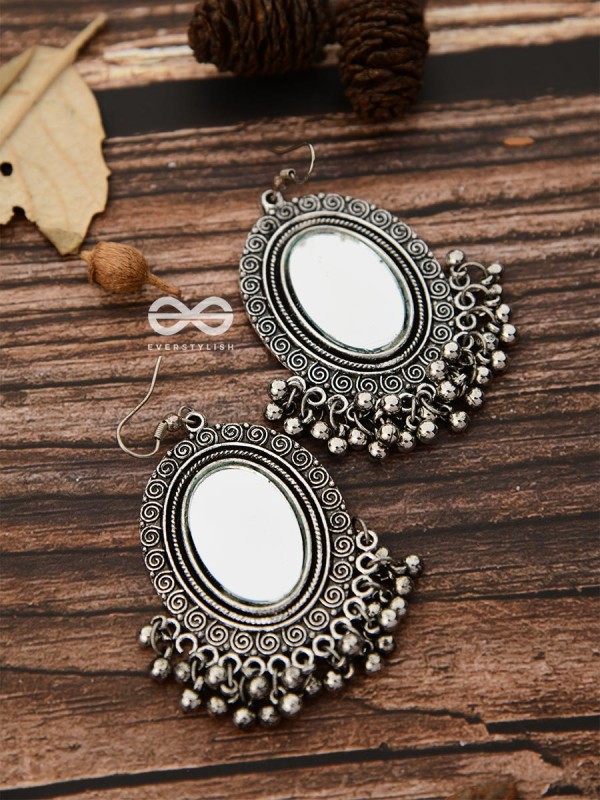 The Vintage Mirrors - Oxidised Boho Earrings