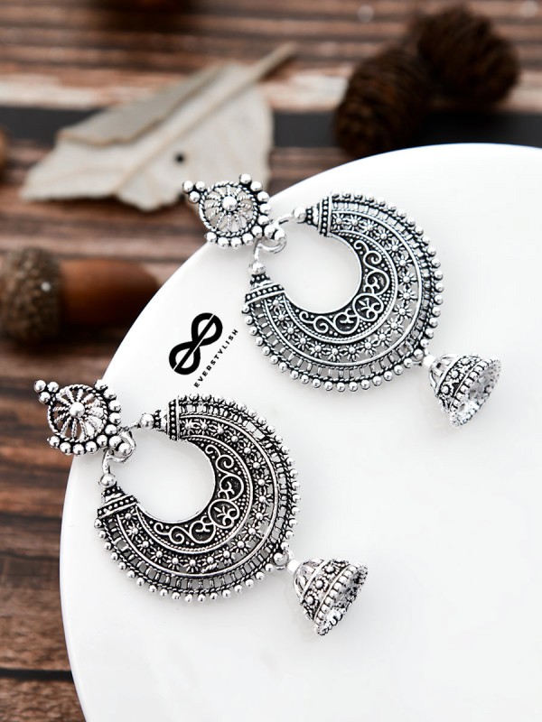 The Intricate Motifs - Oxidised Boho Earrings