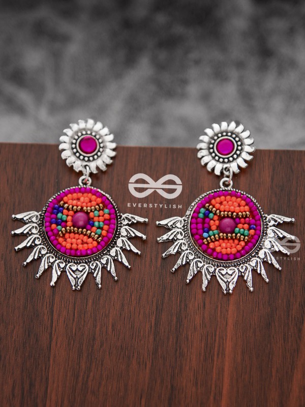 The Little Intricate Sun Drops (Pink) - Embroidered Oxidised Collection