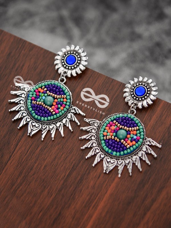 The Little Intricate Sun Drops (Blue) - Embroidered Oxidised Collection
