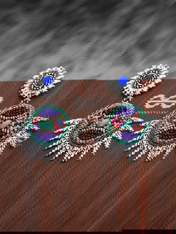 The Little Intricate Sun Drops (Blue) - Embroidered Oxidised Collection