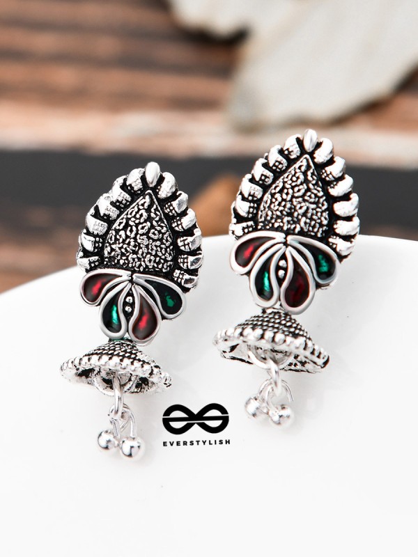 The Little Enamel Jhumkis - Tiny Trinket Earrings