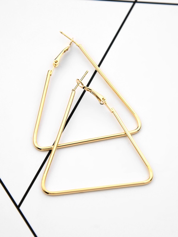 The Everyday Chic - Oversized Triangle Hoops - Golden