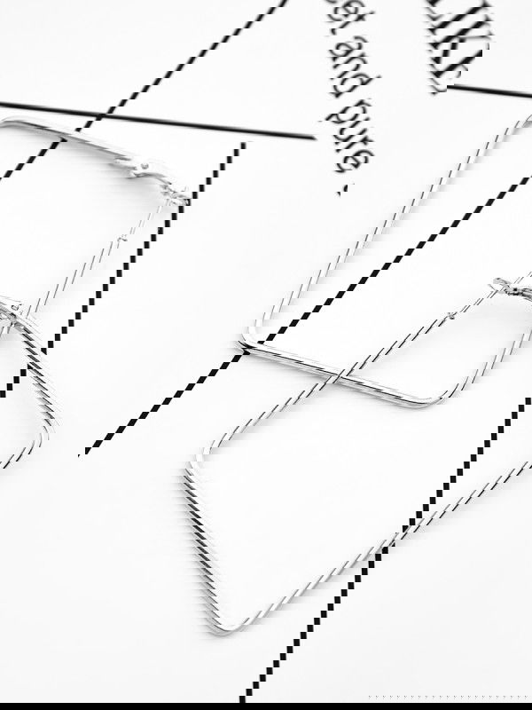 The Everyday Chic - Oversized Rectangle Hoops - Silver