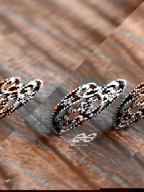 The Intricate Heart Studs - Tiny Trinket Earrings