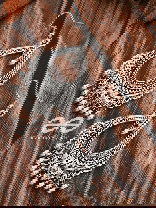 The Dazzling Droplet Danglers - Oxidised Boho Earrings