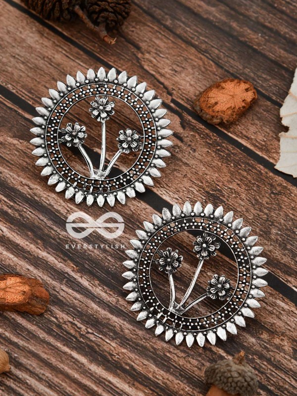 The Artsy Bohemian Sun - Oxidised Boho Earrings