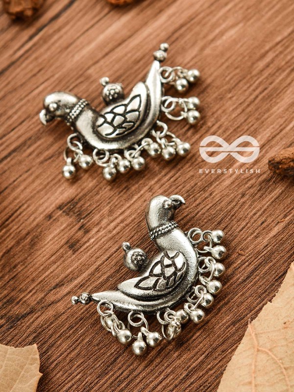 The Dangling Parrots - Oxidised Boho Earrings