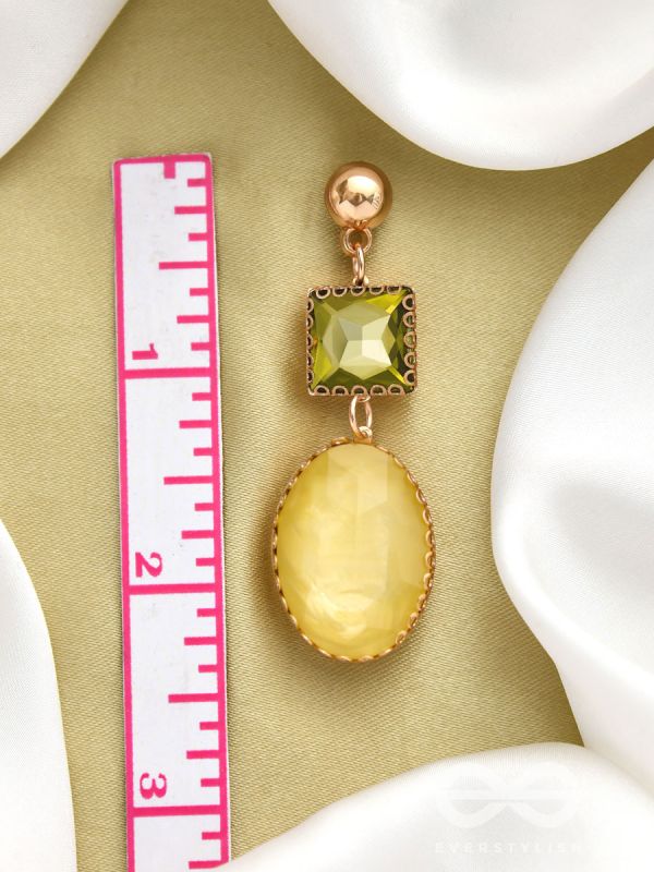 The Sun-Kissed- Golden Embellished Earrings