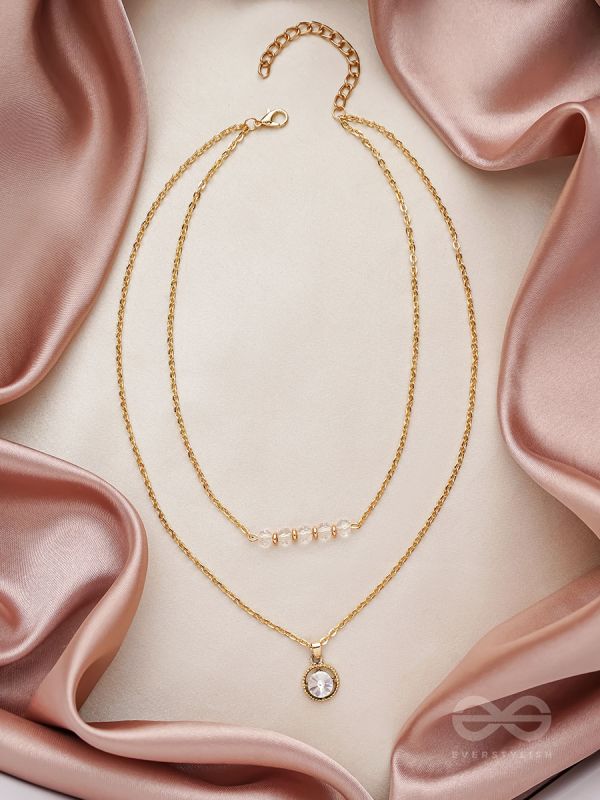 The Diamond Lane- Golden Embellished Necklace With Anti-Tarnish Coating 