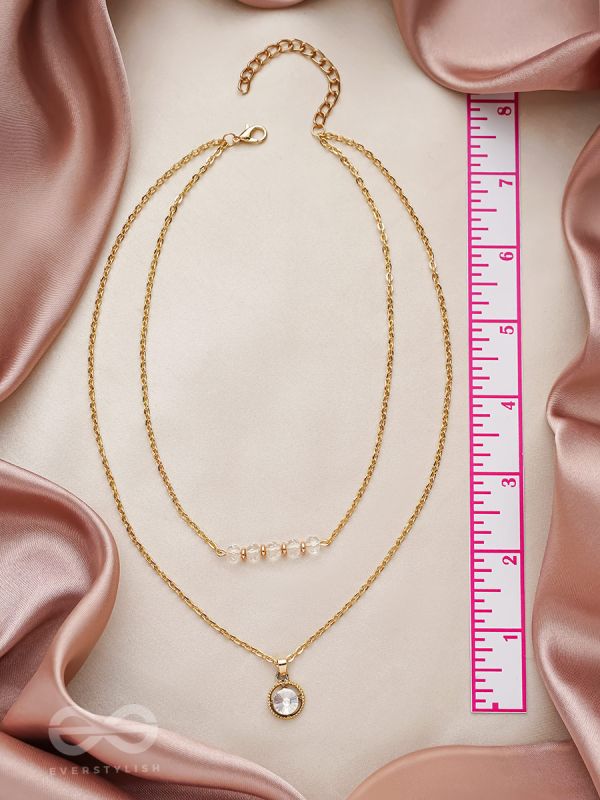 The Diamond Lane- Golden Embellished Necklace With Anti-Tarnish Coating 