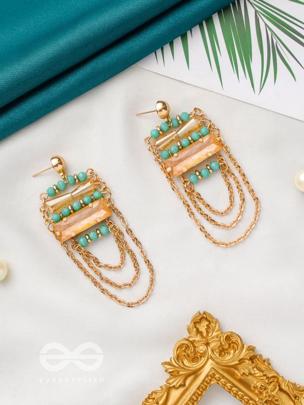 The Marigold Vines- Golden Embellished Earrings