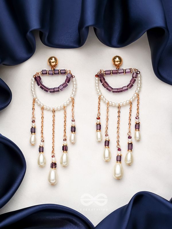 Cry for the Moon- Golden Pearl Earrings