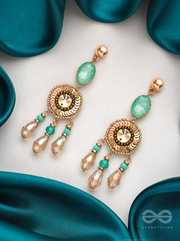 The Tuscan Sun- Golden Embellished Earrings