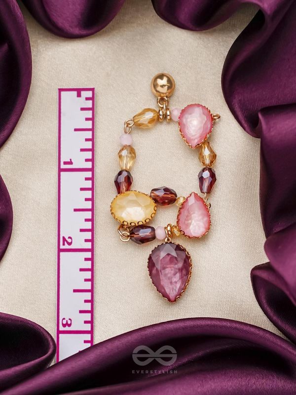 The Wine Garden- Golden Embellished Earrings