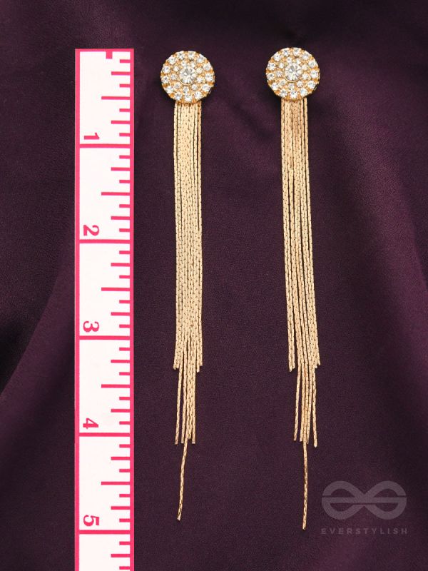 The Charm of a Perfectionist Stone studded danglers- Golden