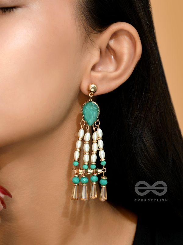 The Fairy'tails'- Golden Embellished Earrings