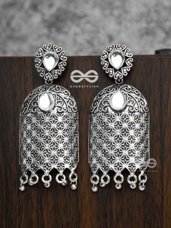 The Royal Delight - Oxidised Statement Earrings