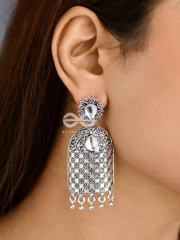 The Royal Delight - Oxidised Statement Earrings