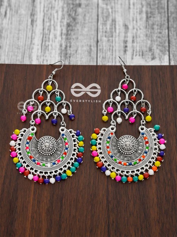 A Playful Splash of Colours - Oxidised Boho Danglers