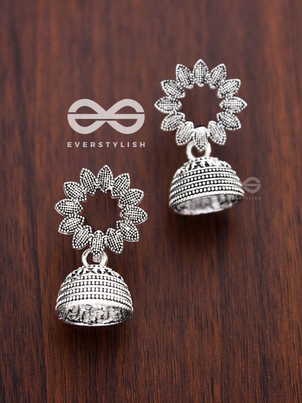 The Little Floral Fern Jhumkis - Tiny Trinket Earrings
