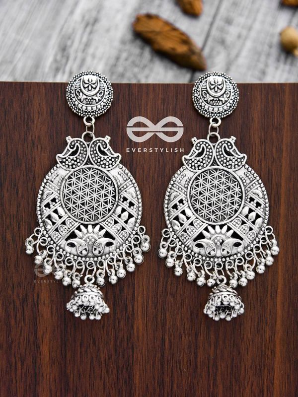The Vintage Artsy Layered Jhumkis - Oxidised Boho Earrings