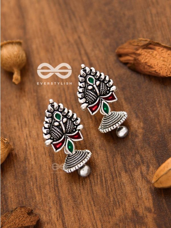The Little Meenakari Droplet Jhumkis - Tiny Trinket Earrings