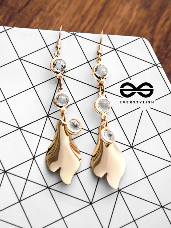 The Drops of Shimmer Danglers - The Golden Charm Collection